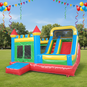 Vente flash : château gonflable en PVC de 5 m * 5 m * 3,5 m avec toboggan, château gonflable pour enfants, aire de jeux gonflable pour enfants à vendre - Product Image 2