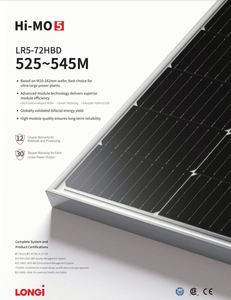 Panneau Solaire Longi LR5-72HBD 530W 540W 550W Bifacial Double Verre Perc Mono – Prix Panneau Solaire - Product Image 3