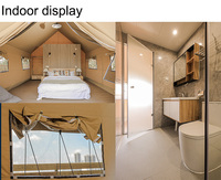 Tente en toile PVC imperméable pour extérieur d'hôtel Tente de luxe pour glamping Safari Tente d'hôtel avec meubles de salle de bain et climatisation