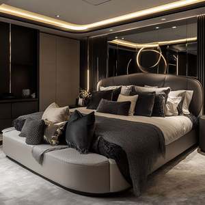 Ensemble de meubles de chambre à coucher en bois moderne personnalisé professionnel pour la maison, la villa, l'appartement et l'hôtel - Dimensions personnalisées écologiques - Product Image 6