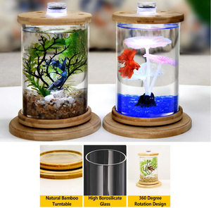 6 galloni di acqua 360 prodotto di plastica tropicale Betta pesce illuminazione LED filtro elettrico chiaro acquario acquario acquario Kit - Product Image 3