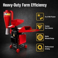 Broyeur à marteaux combiné pour fourrage, déchiqueteur de paille sèche et humide, moulin à grains avec collecteur cyclonique pour l'alimentation du bétail