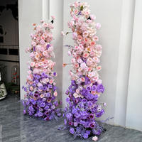 Arche de toile de fond florale moderne 5D en soie colorée, écologique, pour scène de mariage, événement, fête d'anniversaire, couleur personnalisée, directement de l'usine
