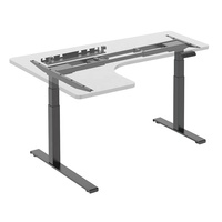M07-23DZL Cadre de bureau informatique assis-debout à double moteur en forme de L à 2 pieds, réglable électriquement, pour table d'ordinateur PC