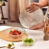 Lots de vaisselle jetable en verre en gros, assiettes à dîner et à dessert transparentes de 13 pouces, kit d'ustensiles de style campagnard pour fêtes