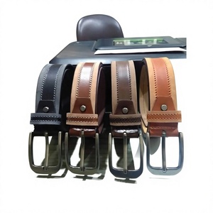 Hot Selling Customizable Genuine Buffalo Cow Hide Leather Eco-Friendly High Strength Waterproof Men's Solid Steel Buckle Belt - Product Image 2