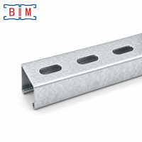 Profilé en C rainuré 41x41 en acier galvanisé à haute teneur en zinc, 6m, norme ASTM, vente directe usine, supports de montage solaire, découpe et soudure