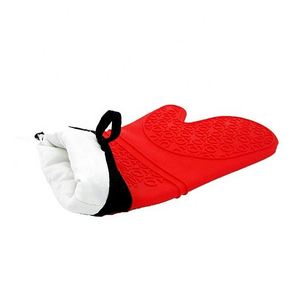 Custom Microwave Heat Resistant Extra <b>Long</b> Professional Silicone Cotton Kitchen Oven Mitts <b>Gloves</b> - Product Image 3
