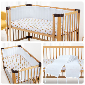 Forro de malla transpirable <span class=keywords><strong>para</strong></span> <span class=keywords><strong>cuna</strong></span> de bebé, Colección clásica, parachoques de <span class=keywords><strong>cuna</strong></span> sólido ajustado de tamaño completo - Product Image 6