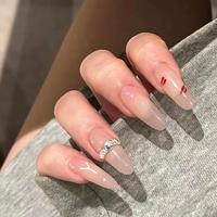 B3411 Nouveaux faux ongles press-on longs de couleur unie, de qualité supérieure, pré-fabriqués, tendance, effet éclaircissant