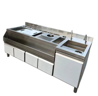 Bar à cocktails mobile en acier inoxydable Commercial Electric, taille personnalisée, pour restaurant, hôtel, club
