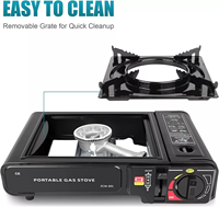 Réchaud à gaz butane portable double usage, mini, pour l'extérieur, avec grille amovible, pour toutes les saisons, voyages, camping, cuisine