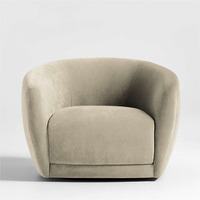 Fauteuil pivotant de luxe haut de gamme de style américain pour salon, en tissu, fauteuil d'appoint individuel, fauteuil de détente