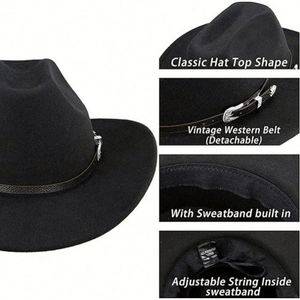 New Style Retro Western Cowboy <b>Hat</b> Wide Brim <b>Fedora</b> <b>Hats</b> <b>Men</b> Wholesale Custom Felt Wool <b>Fedora</b> <b>Hats</b> with logo - Product Image 5