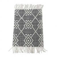 Geometrischer Rechteckiger Teppich Handgewebter Flachwebteppich im Boho-Stil Baumwolle Wohnzimmer-Dekoration
