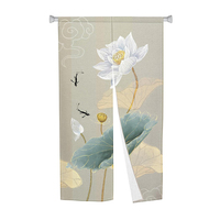 Rideau de porte Noren de style japonais, moderne et personnalisé, aspect artisanal, écologique, texte personnalisé, polyester et coton, occultant, ignifuge