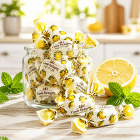 Kertas Lilin Permen Lemon Lembut Khusus - Gulungan Laminasi Mengkilap Kelas Makanan untuk Permen Keras Rasa Jeruk & Kembang Gula
