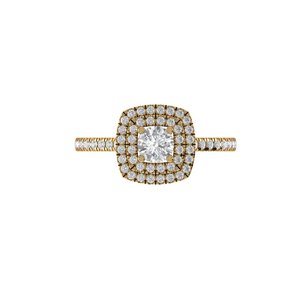 Superbe bague en diamant de laboratoire taille ronde, en argent 925 et or 9, 14 ou 18 carats, pour femme, idéale comme bague de fiançailles - Product Image 3