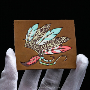 Miếng Dán Nhãn In Kỹ Thuật Số UV Mới Miếng Dán Da <span class=keywords><strong>PU</strong></span> Logo Nhiều Màu 3D Tùy Chỉnh Dành Cho Denims - Product Image 1