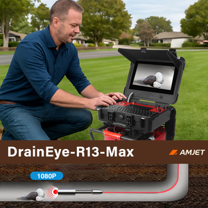 Cámara de Inspección de Alcantarillado AMJET R13-MAX IP68, Cámara de Alcantarillado Autonivelante de 360°, Cámara de Alcantarillado R13max de 33 mm y 13 Pulgadas para Inspección de Tuberías de Drenaje - Product Image 5