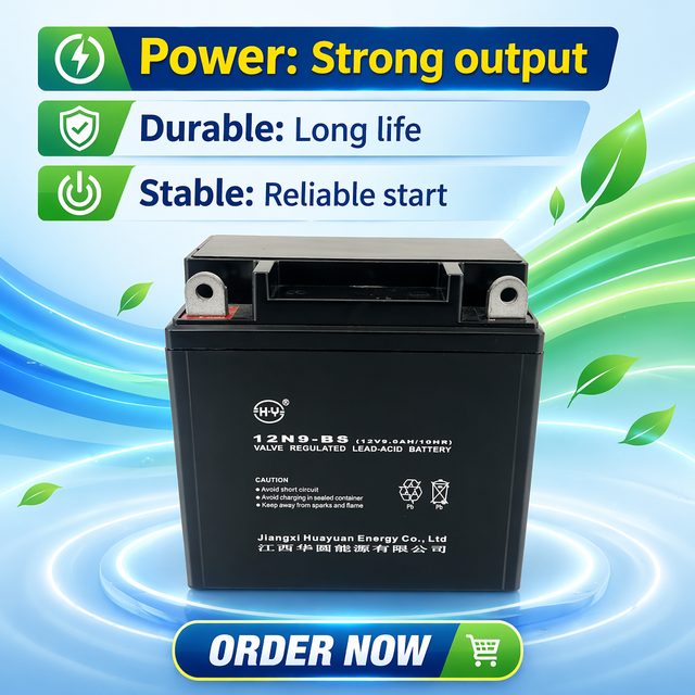 High Performance 12V 9Ah 12N9-BS Maintenance Free AGM SLA Starting Lead Acid Motorcycle Battery