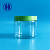 Pot en plastique PET à large ouverture avec couvercle à vis de 450 ml (15 oz) pour les collations, les bonbons, les friandises, les aliments pour animaux de compagnie - Étanche, sans BPA