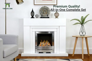 Set Completo di Caminetto Elettrico <span class=keywords><strong>Moderno</strong></span> Bianco su Misura per Soggiorni nelle Case del Regno Unito - Product Image 5