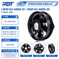 Ventilateur axial industriel AC W2E143-AB09-25 pour circulation d'air stable, équipement de ventilation CVC, pièce de rechange pour flux d'air de refroidissement
