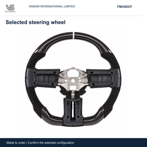 Volant en fibre de carbone pour Ford Mustang, configuration sélectionnée avec centre ouvert FMUSDCF - Product Image 1