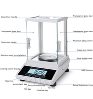 Balance analytique série FA (0.1mg/1mg) Balance de laboratoire à capteur magnétique de haute précision Précision 0.01g