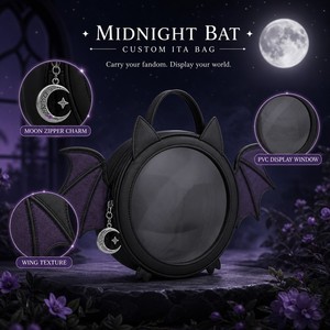 กระเป๋า Ita รุ่น Custom <span class=keywords><strong>Midnight</strong></span> Bat สายสะพายปรับได้ ฮาร์ดแวร์สี Gunmetal ช่องซิปด้านหลัง ซับในลาย Starry Night - Product Image 2