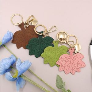 Lucky Charms PU Leather Light Keychain Stylish Bag Charm Key Chains Leaf Shape <b>Keyring</b> Pendants - Product Image 5