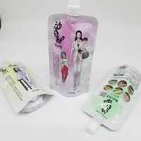 Op maat gemaakte bedrukte spout pouch van plastic met dop voor het verpakken van fruitsap, Doypack spout pouch