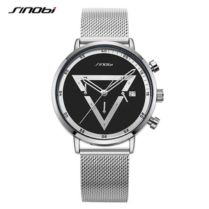 Reloj de Pulsera de Cuarzo Multifunción para Hombre, Diseño Creativo con Esfera Triangular Invertida, Segundero Pequeño, Correa de Malla de Acero - Product Image 6