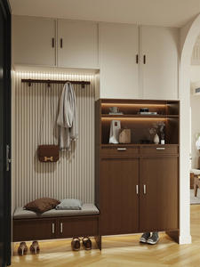 خزانة تخزين أحذية خشبية عصرية صديقة للبيئة مع درج، سعة كبيرة، مقاومة للغبار والماء، أثاث منزلي - Product Image 3