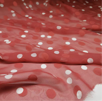 Tissu jacquard à pois en soie pure 8mm, Georgette de soie pure, Tissu de soie de mûrier de qualité 6A