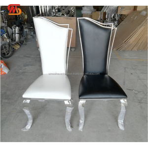 เก้าอี้สเตนเลสแบบซ้อนได้สำหรับจัดงานแต่งงานโรงแรมสีขาวดำเรียบหรูสีทอง - Product Image 1