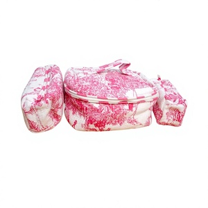 Set 3 Quilted Indian Cotton Print Toiletry Bags Wash Bag Shaving Kit <b>Vanity</b> <b>Case</b> Travel Makeup Cosmetic Bags And <b>Cases</b> - Product Image 1