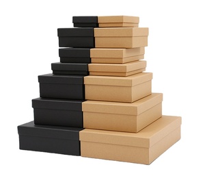 Factory wholesale custom large black card hard cardboard carton corrugated craft kraft paper gift kraft paper packaging box