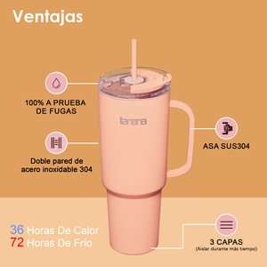 OEM ODM Soporte Vaso Termicos Acero Inoxidable 304 De Doble Pared De 40 oz Con Asa Y Tapa 40 oz Vaso con mango - Product Image 2