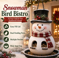 Mangeoire à oiseaux de Noël suspendue, ornement décoratif festif en gros pour jardin extérieur, arbre, fête de Noël, décoration artisanale