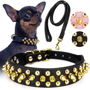 Collier réglable d'extérieur pour chien en cuir PU à pointes avec motif imprimé clouté de champignons Rivet <span class=keywords><strong>Spike</strong></span> décoré de rubans - Product Image 5