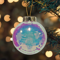 Boules de miroir faites à la main OEM ODM décorations de boule de disco pour Noël boules d'ornement de fête en plastique suspendues pour les décorations d'arbre