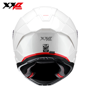 Casques de moto intégraux avec grand spoiler, double visière, boucle à dégagement rapide, taille S-XXL, XXP VINDICATOR SOLID Blanc DOT ABS - Product Image 4