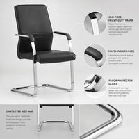 Chaise de bureau de direction à dossier haut en cuir, pivotante, noire, avec verrouillage d'inclinaison, ergonomique, pour bureau