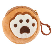 Porte-monnaie en peluche 3D mignon en forme de chat et de poisson, sac pour écouteurs de dessin animé pour enfants, mini sac portable pour clés, cartes, rouge à lèvres, sac à fermeture éclair