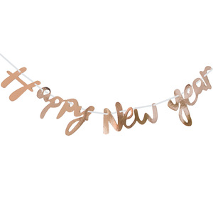 Forniture per feste con bandiera di carta stampata di felice anno nuovo 2025 per creare un'atmosfera festosa il giorno di <span class=keywords><strong>capodanno</strong></span> - Product Image 4
