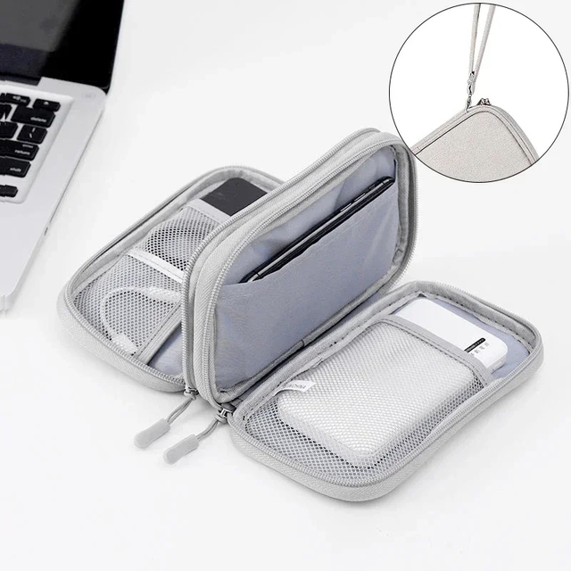 Electronic Accessories Organizer Waterproof USB Cable Storage Bag for Hdd Bag Power BankCharging Cords Chargers Mouse Earphone