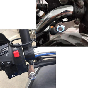 Motorola Motorcycle Switch Stainless Steel Waterproof Metal Button With Blue Led Light For Headlight Turn Signal <b>Spotlights</b> - Product Image 5