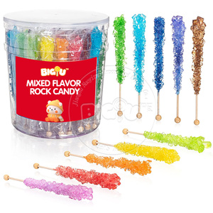 Bâtonnets de cristal de bonbon de roche en vrac multicolores personnalisés saveur de fruits mélangés bâton de bonbon de roche en cristal <span class=keywords><strong>sucette</strong></span> - Product Image 1